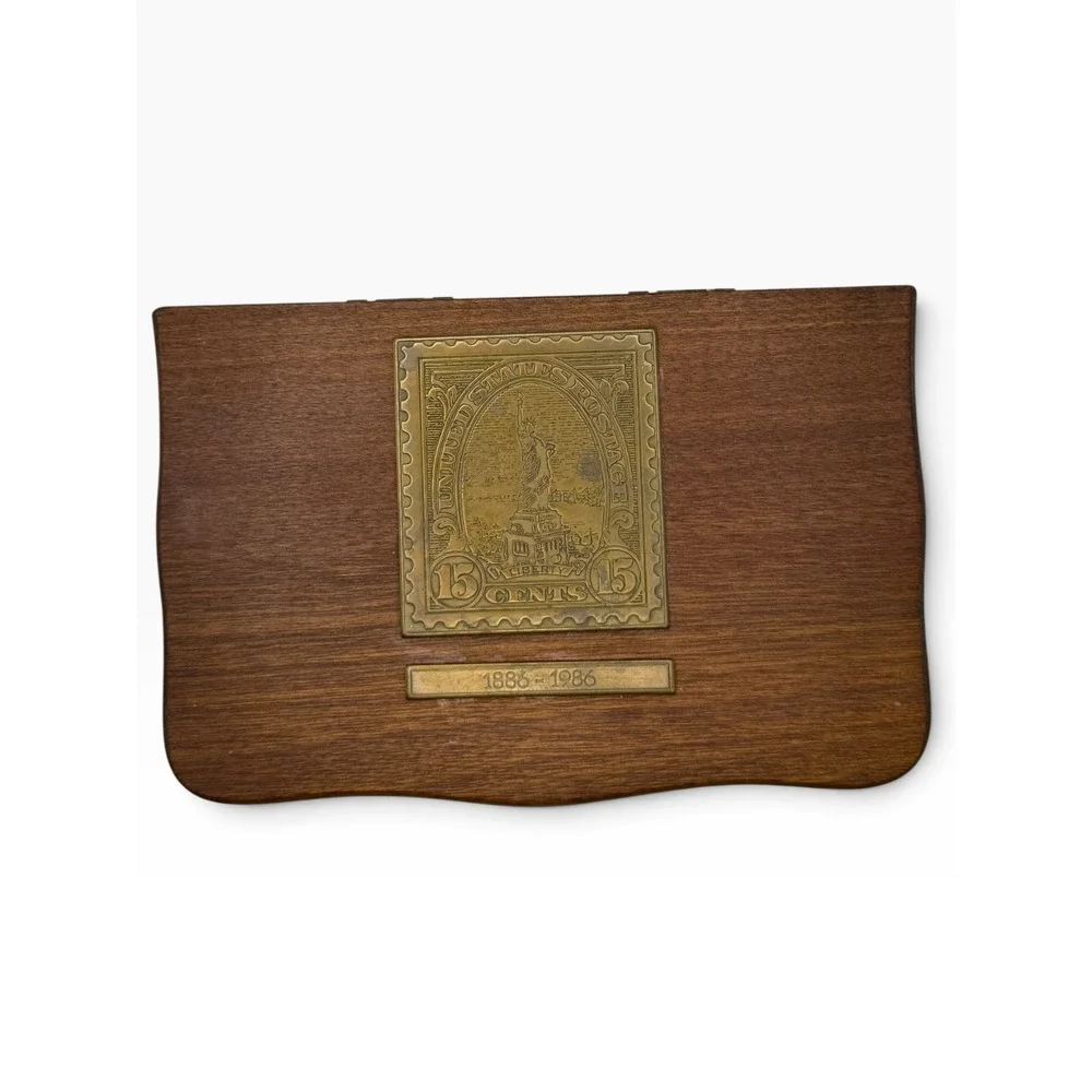 1886-1986 Commemorative Statue of Liberty Centennial Wooden Trinket Box